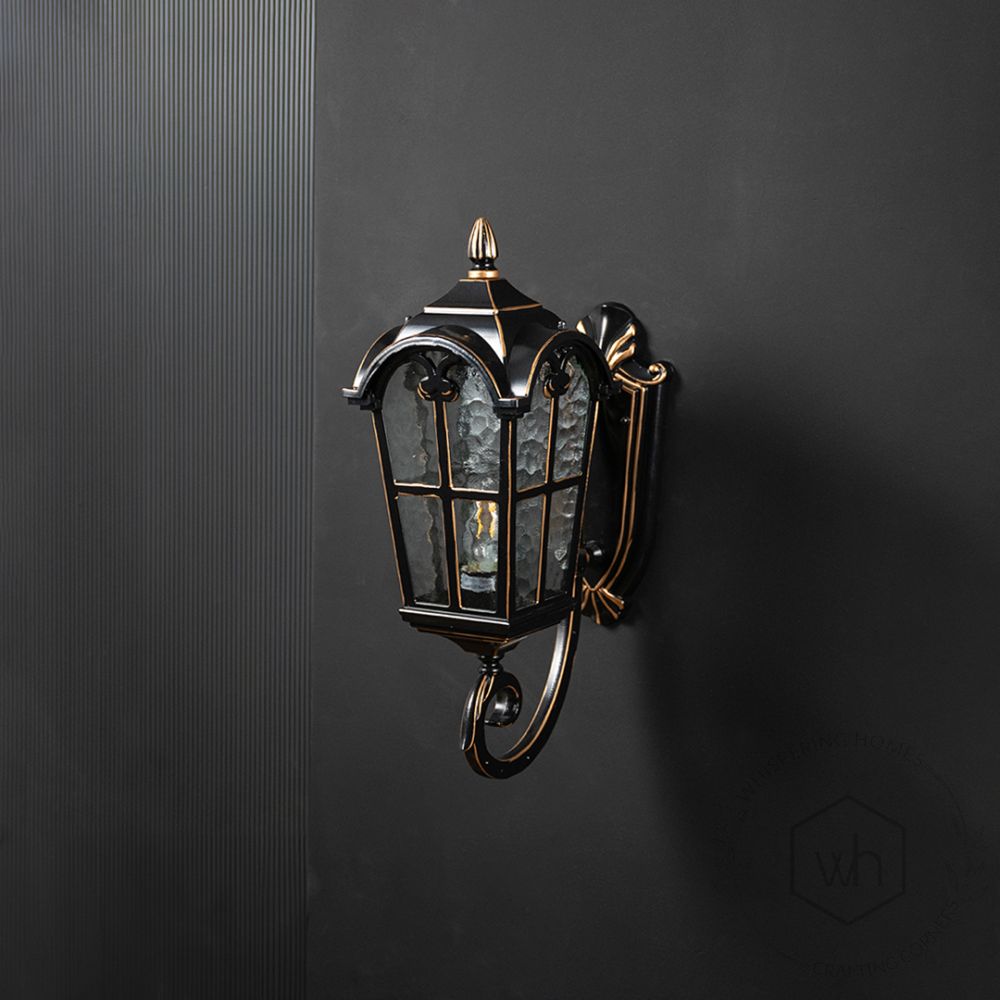 Europe Outdoor Wall Light - Black Light Off Black Background