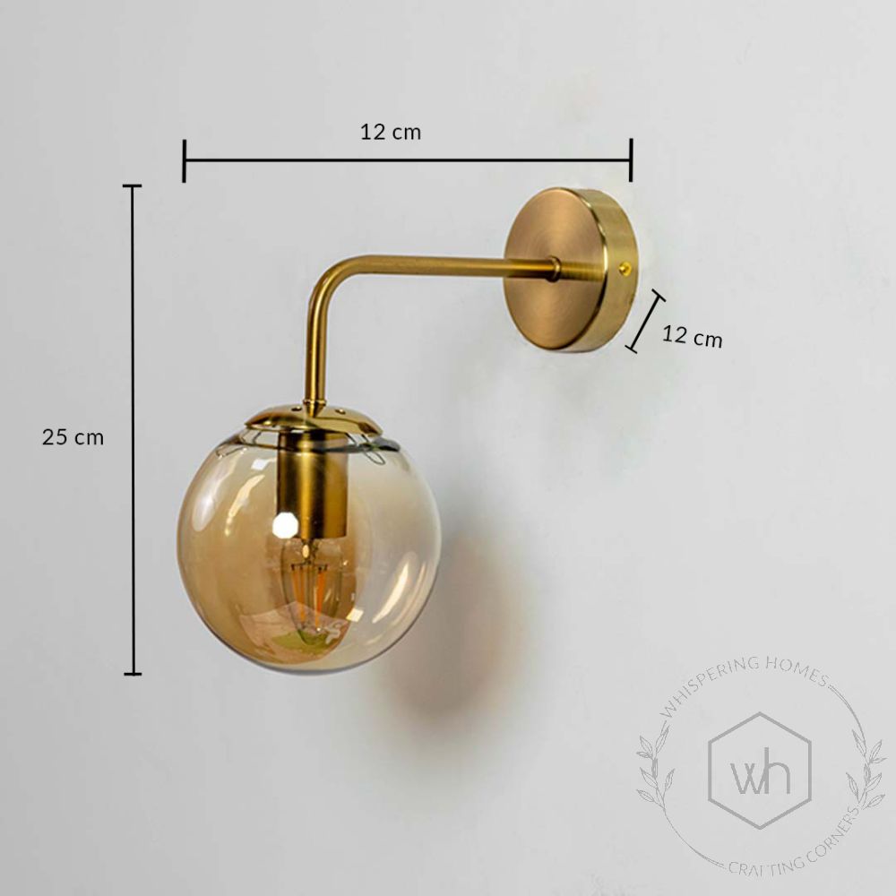 European Style Glass Ball Shade Modern Wall Lamp Dimensions