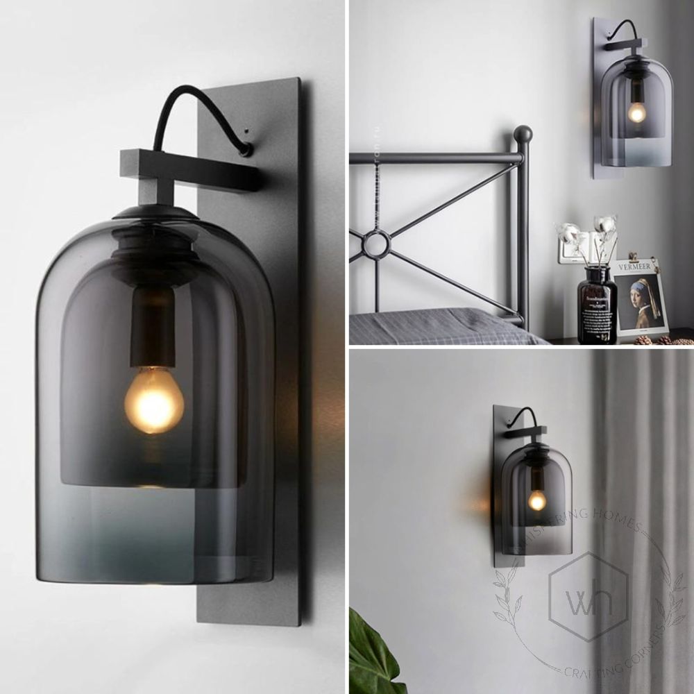 European Style Black Double Glass Illumination Wall Sconce Lifestyle