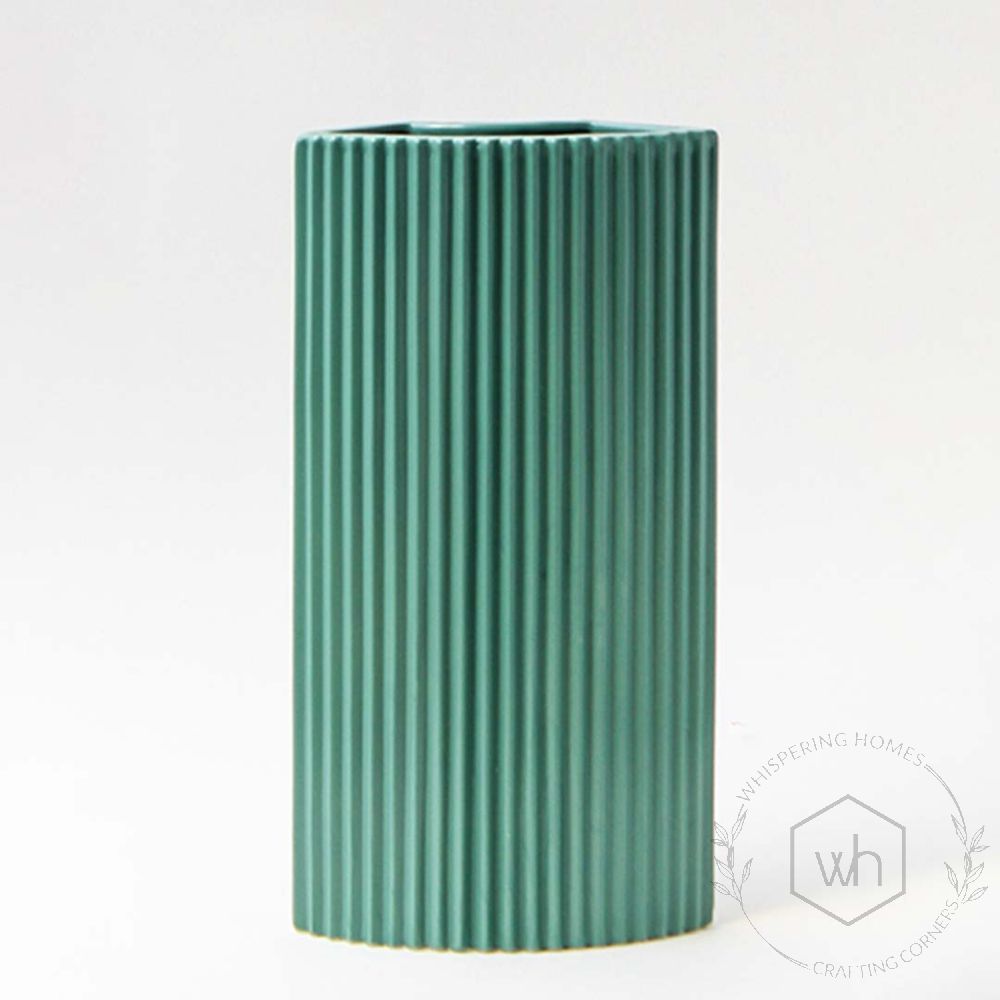 Evie Ceramic Flower Vase Green