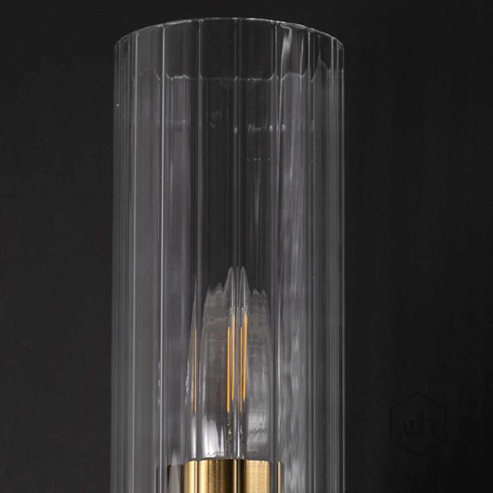 Evolve Single Nordic Style Modern Golden Metal & Glass LightCloseup 1