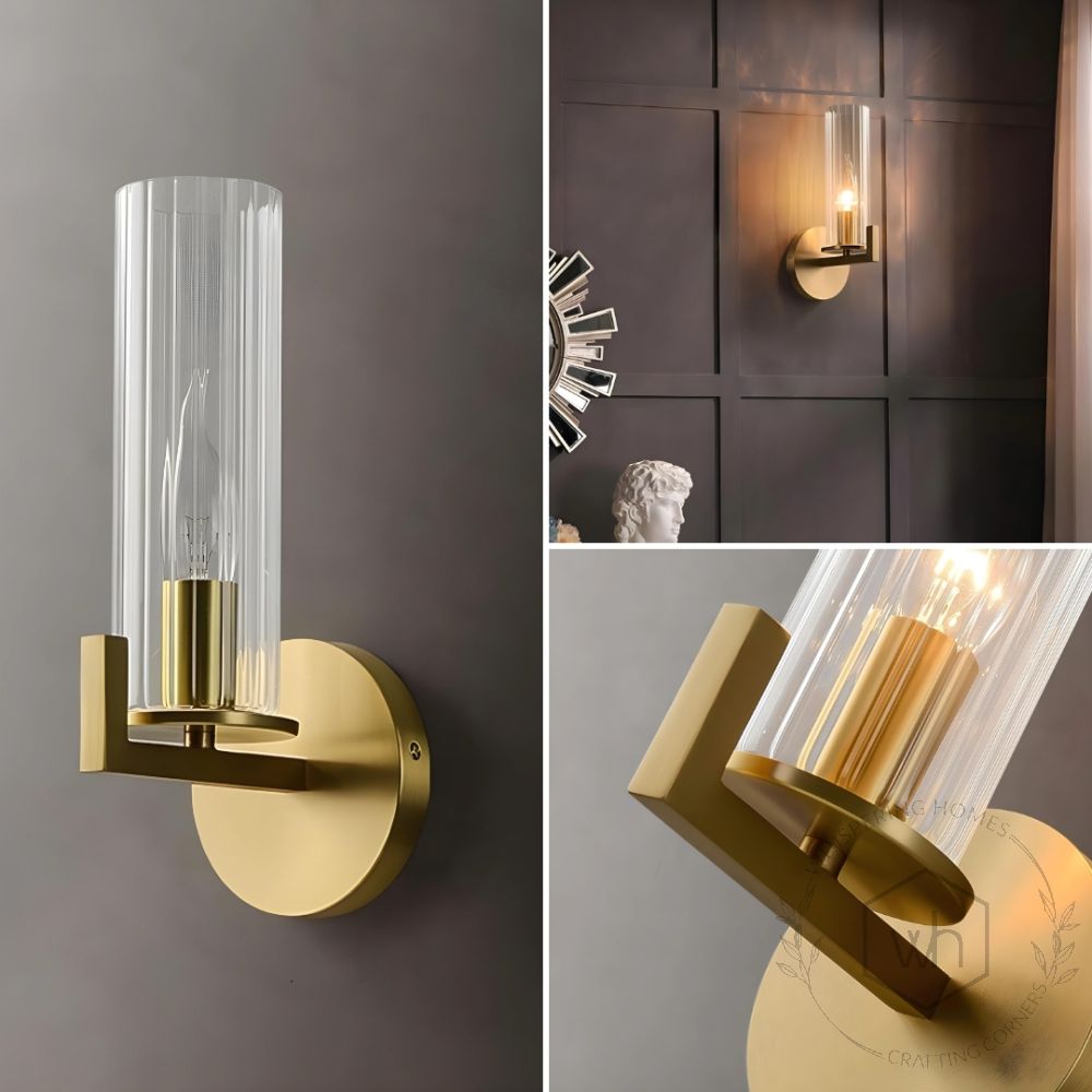 Evolve Single Nordic Style Modern Golden Metal & Glass Light Lifestyle