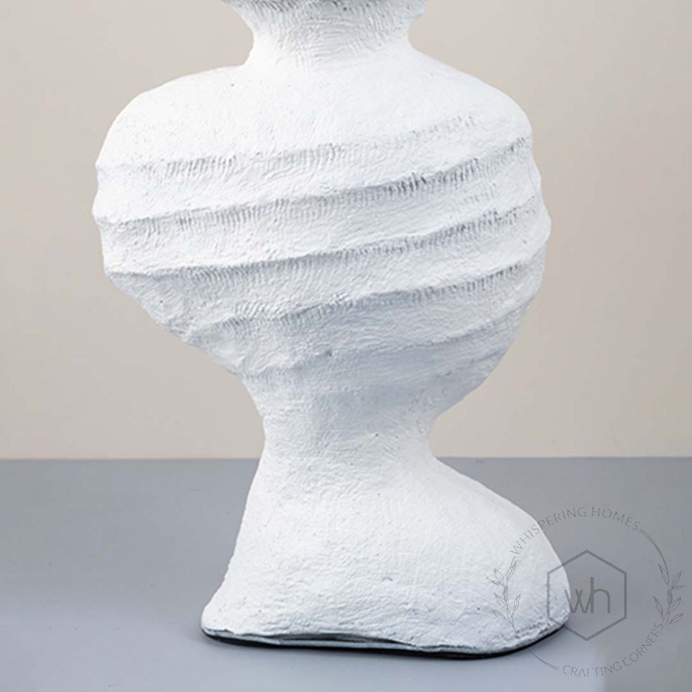 Ezio White Rough Pottery Resin Floor Vase