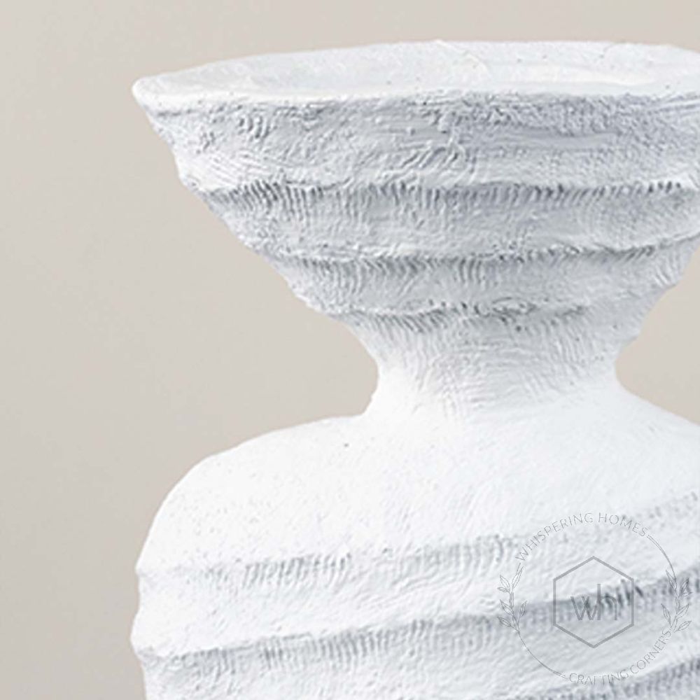 Ezio White Rough Pottery Resin Floor Vase