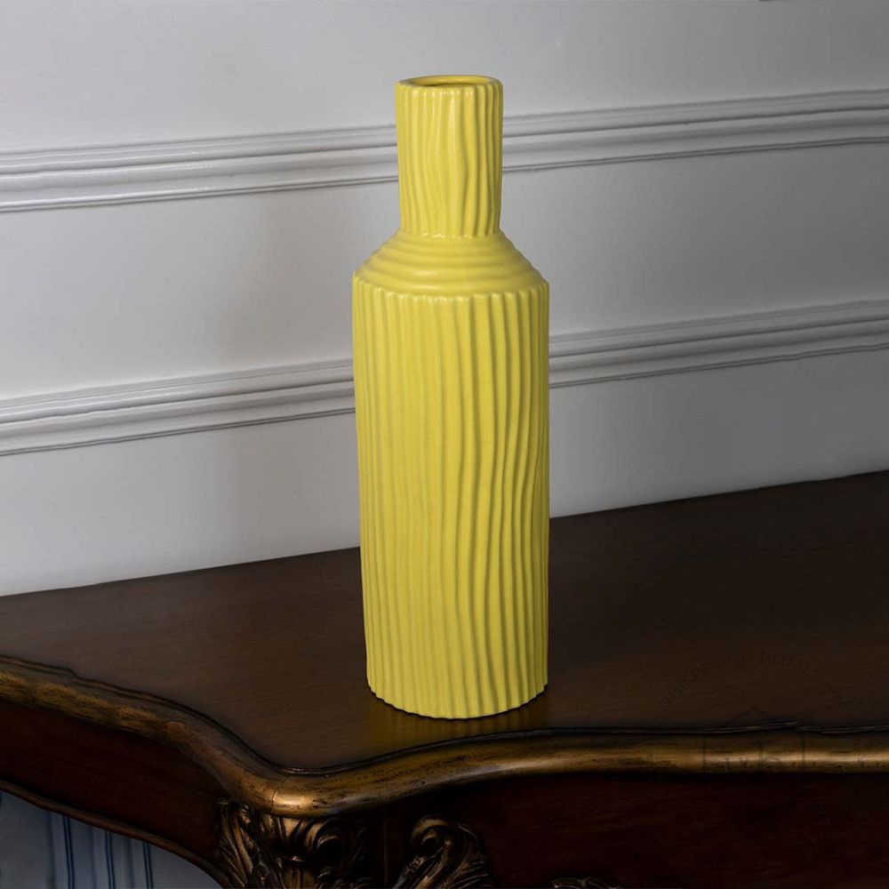 Farina Ceramic Floor Vase - Yellow