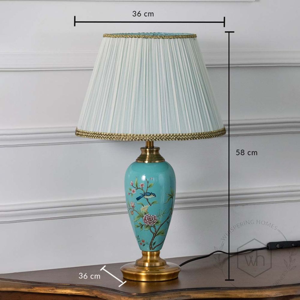 Flora Magic Ceramic Table Lamp - Blue Dimensions