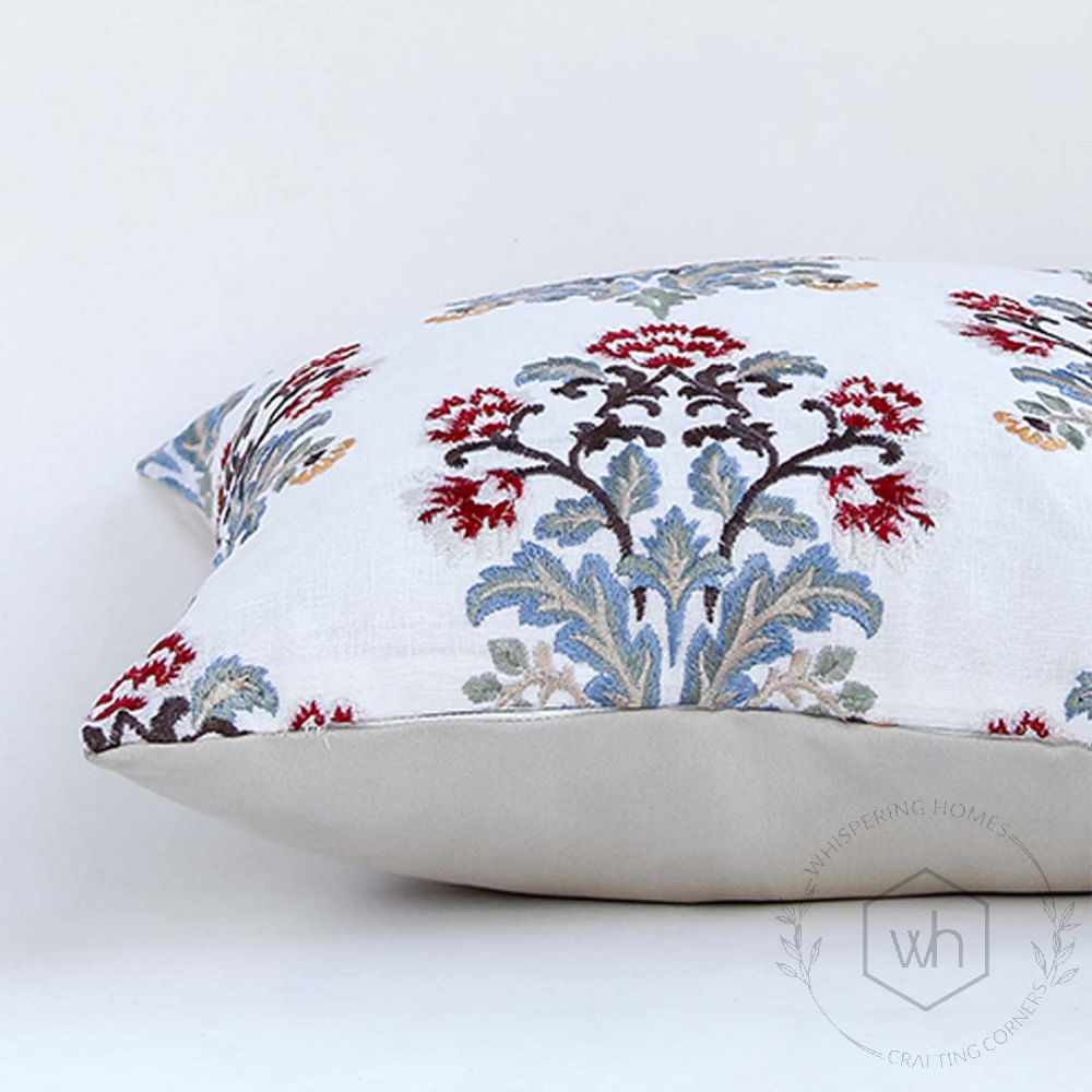 Floret Designer Multicolored Embroidered Cushion Cover