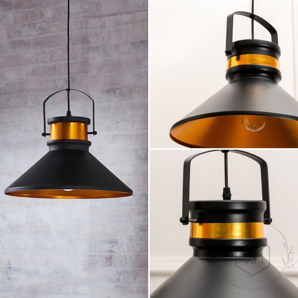 Industrial Style Barn Black Hanging Light Lifestyle