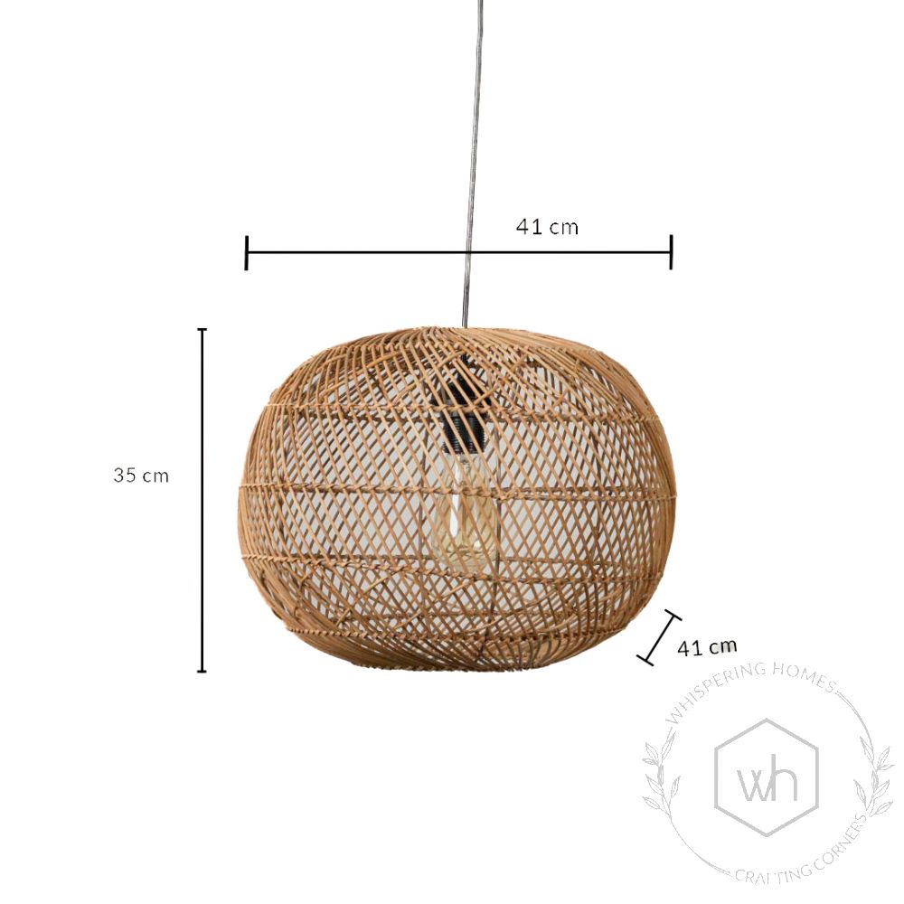 Orbicular Rattan Hanging Lamp Dimensions