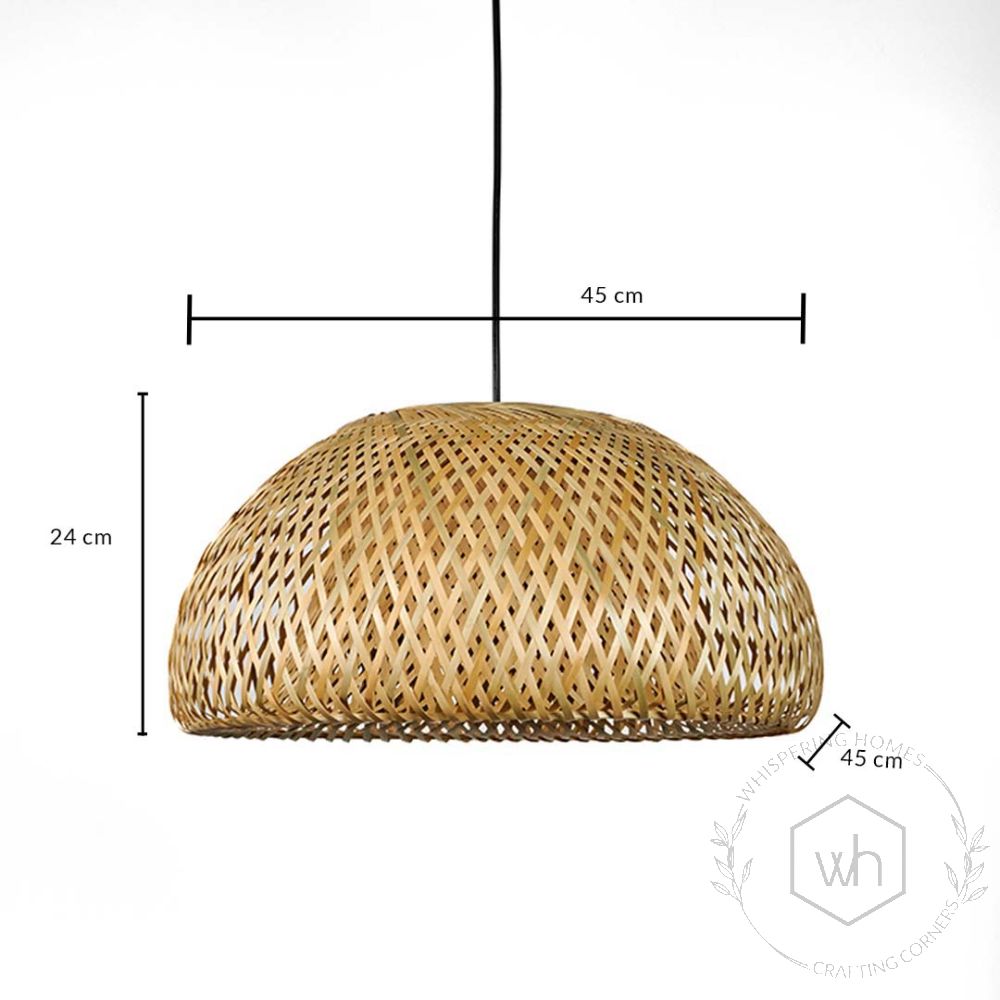 Globular Twisted Shape Bamboo Pendant Lamp