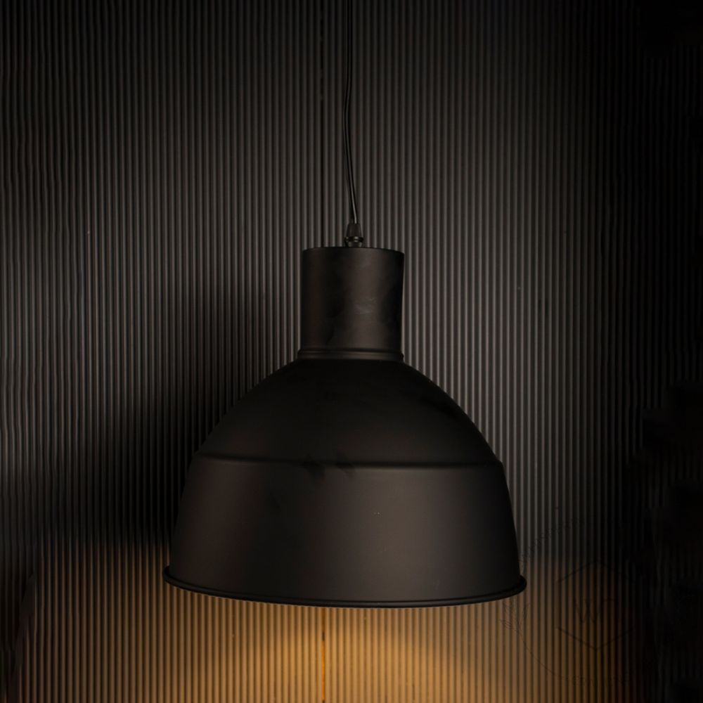 Gloria Black Pendant light Light On Black Background