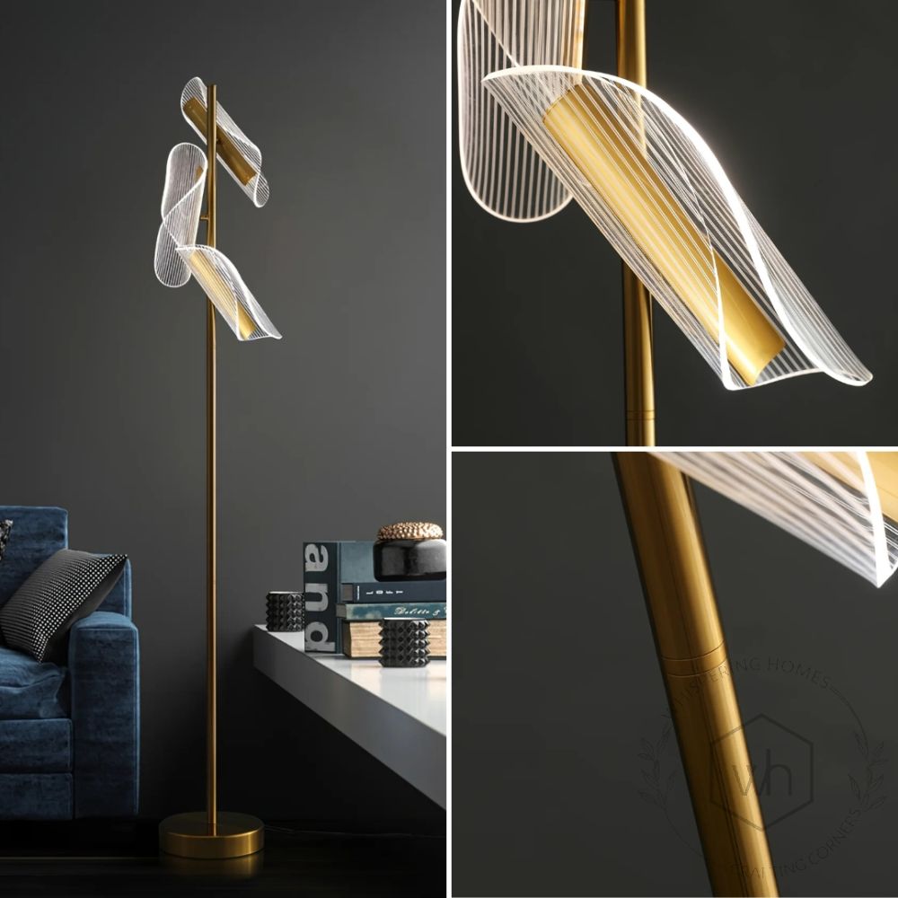 Golden Glow European Style Triple Light Metal Floor Lamp Lifestyle