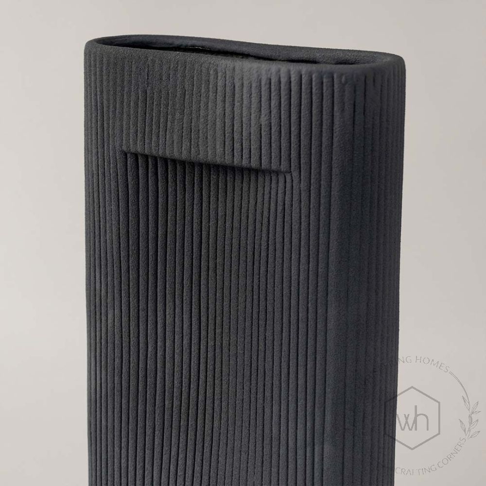 Grey Double Ceramic Vase Closeup