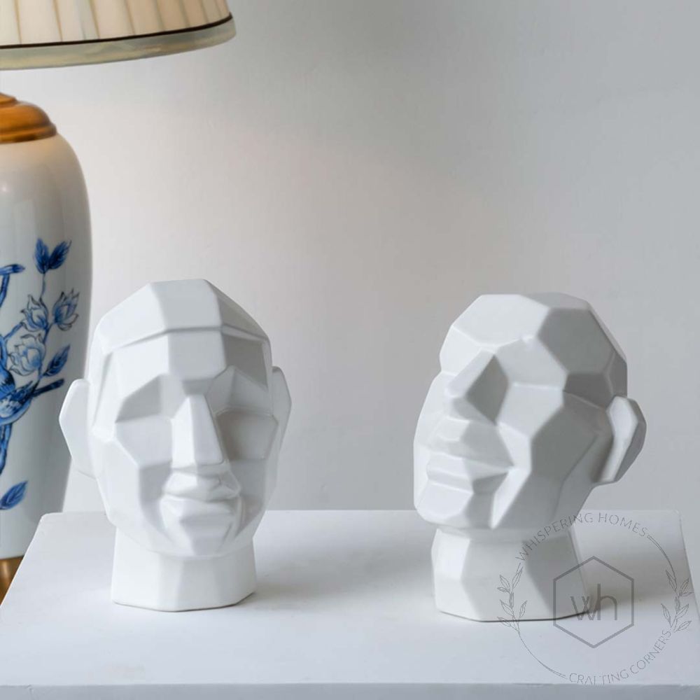 Guro Ceramic Face Figurine - White
