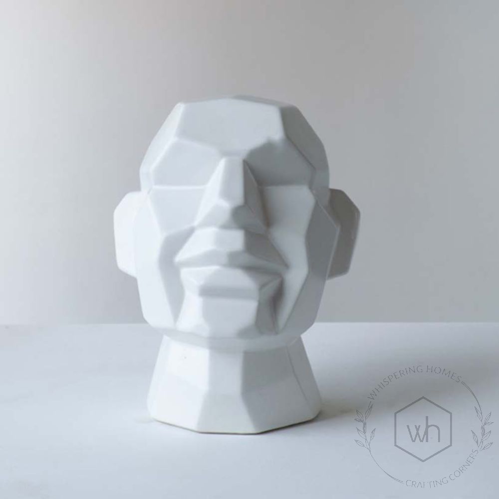 Guro Ceramic Face Figurine - White
