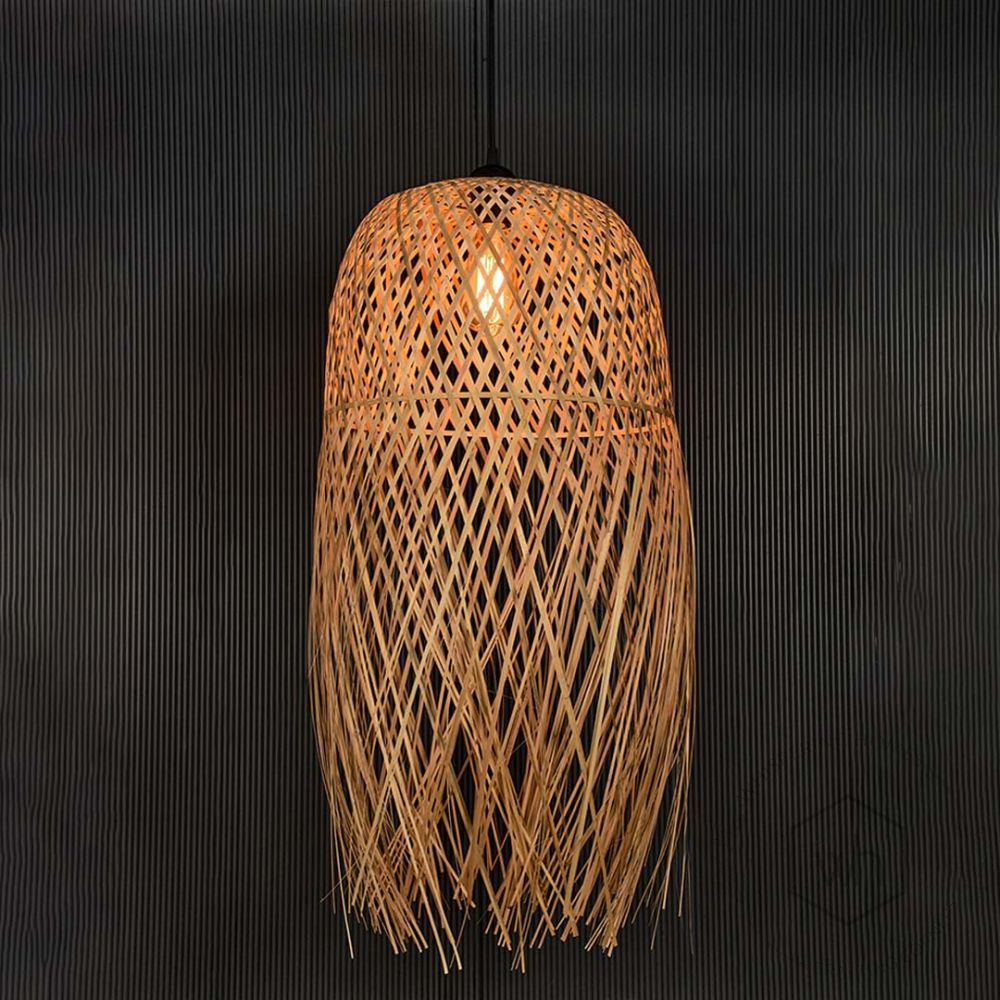 Handcrafted Woven Bamboo Strips Hanging Lamp