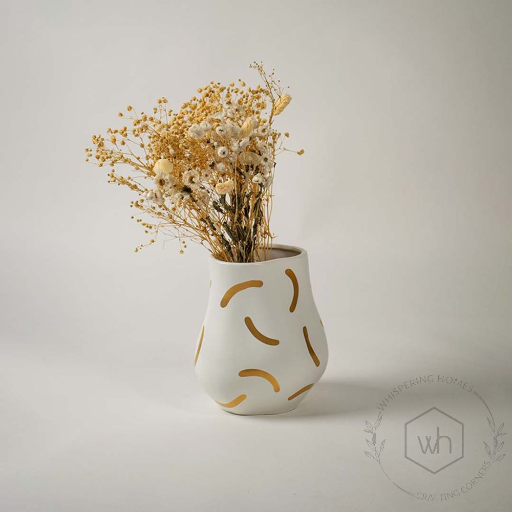 Hoja Ceramic Floower Vase - White