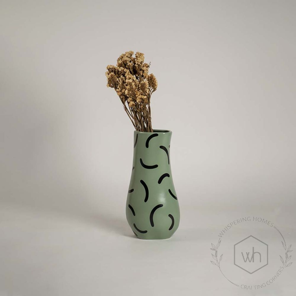 Hoja Ceramic Flower Vase - Green