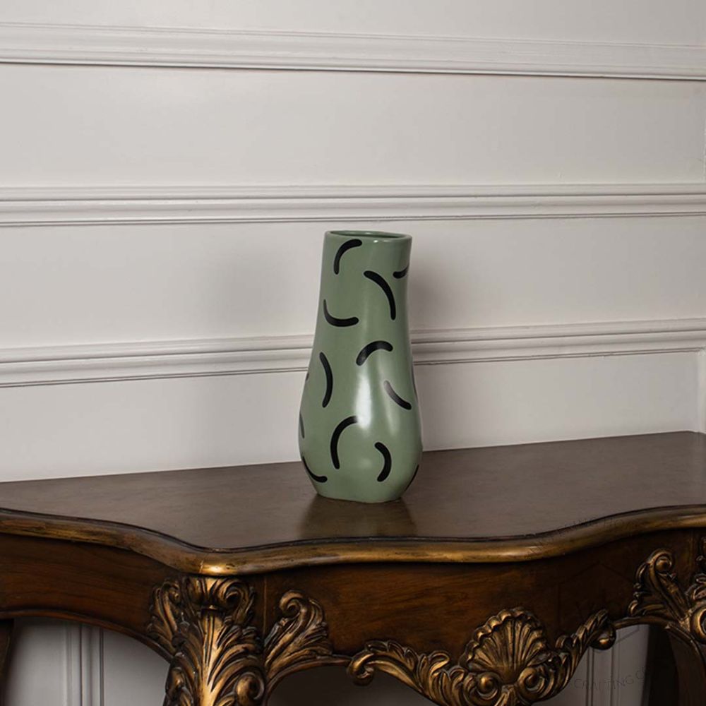 Hoja Ceramic Flower Vase - Green
