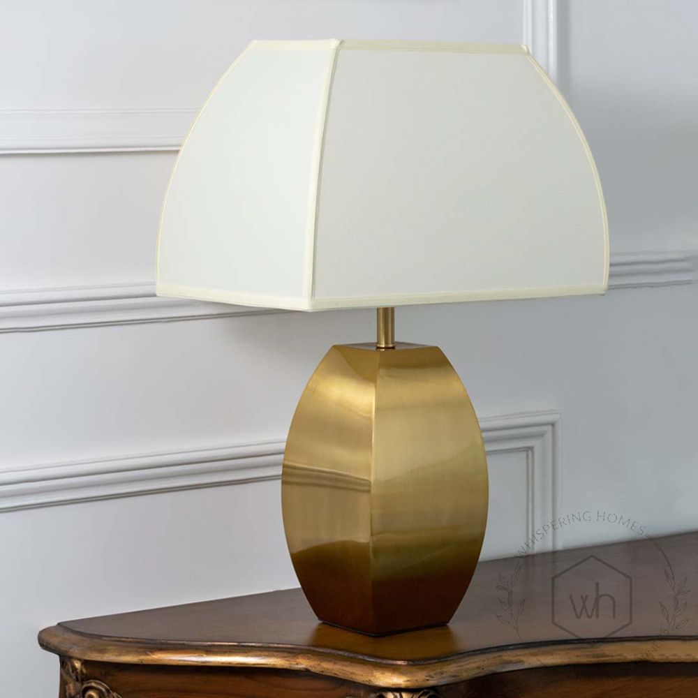 Gammel Gold Metallic Table Lamp with Beige Shade