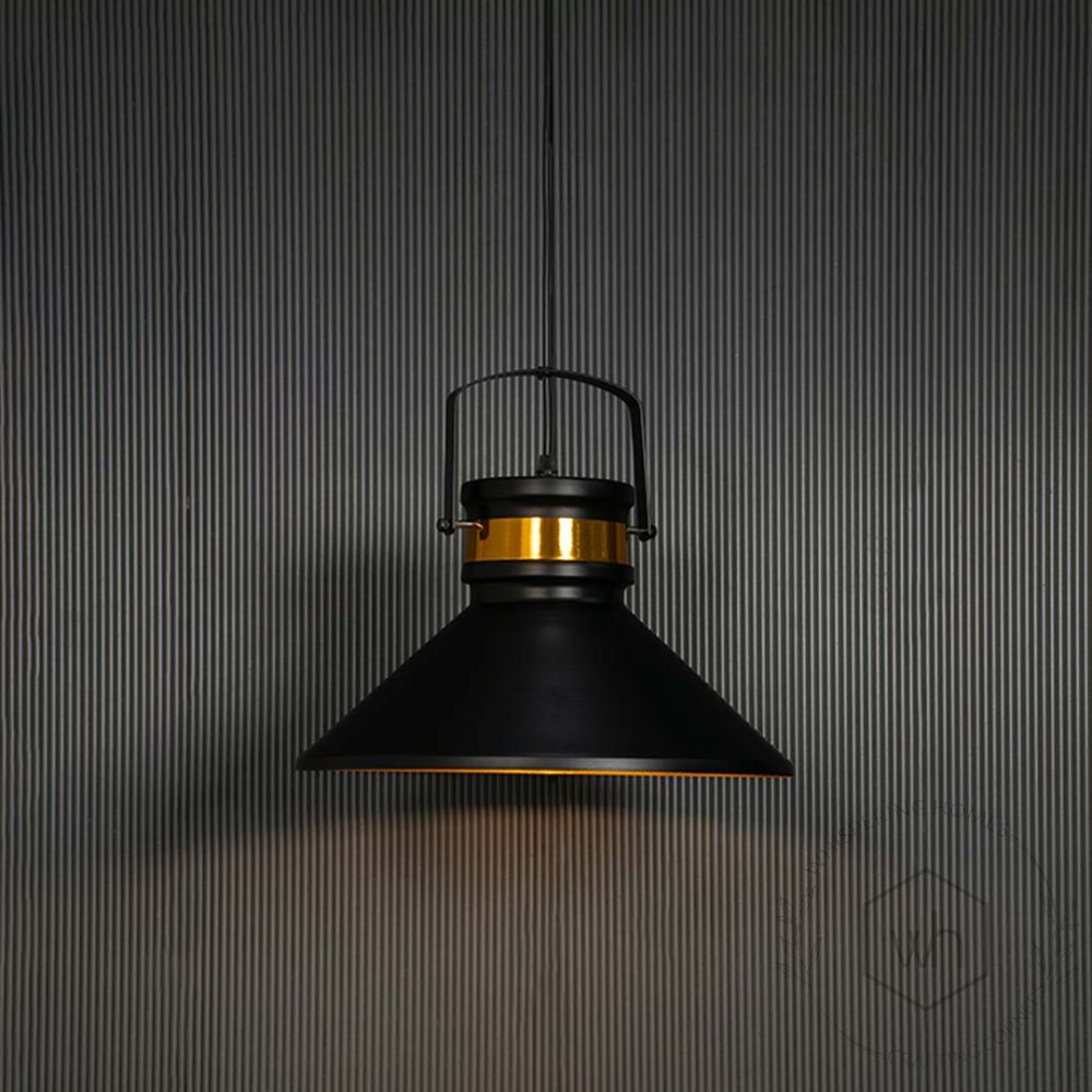 Industrial Style Barn Black Hanging Light Light On Black Background