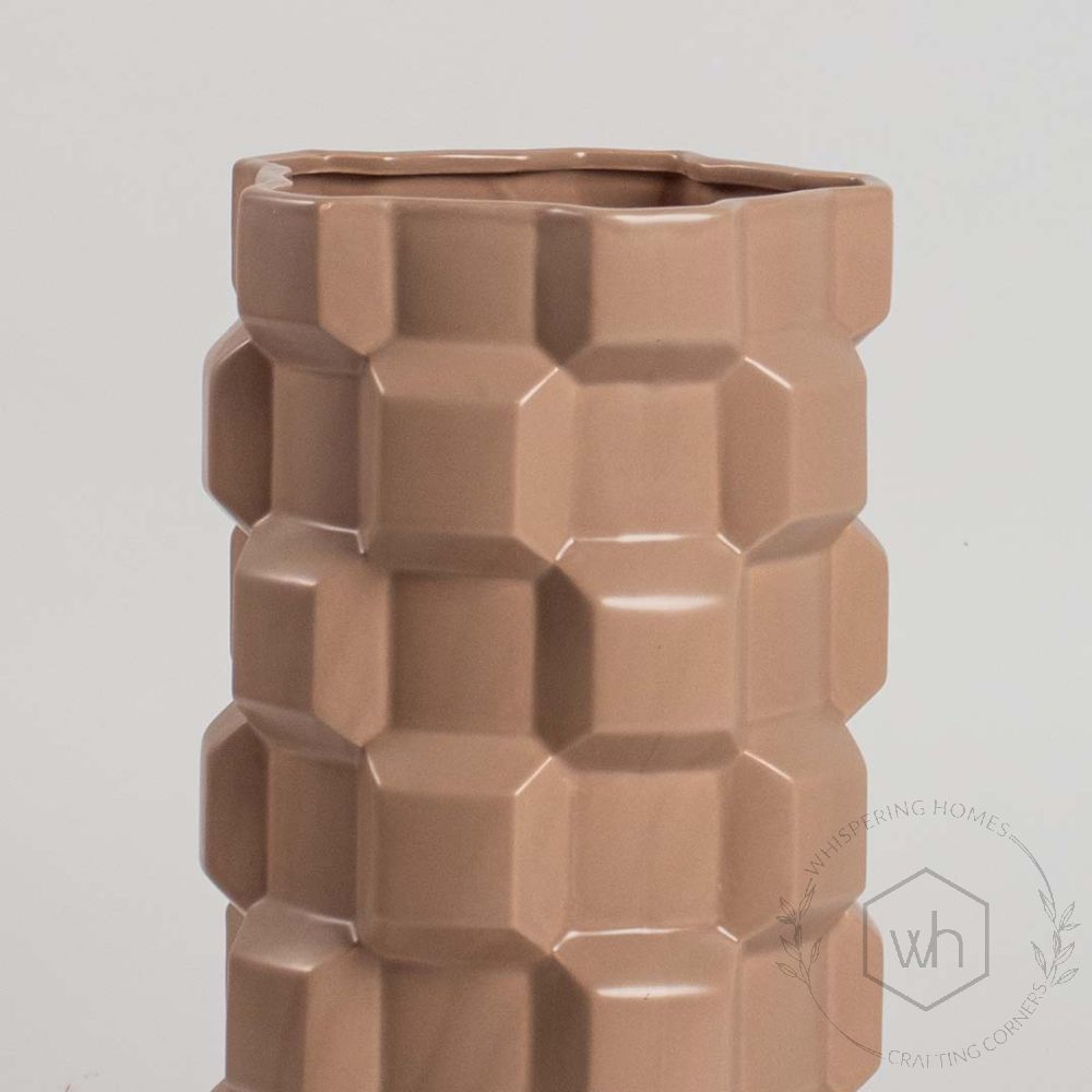 Jara Brown Ceramic Floor Vase - Large