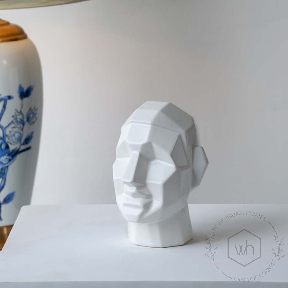 Karel Ceramic Face Figurine - White