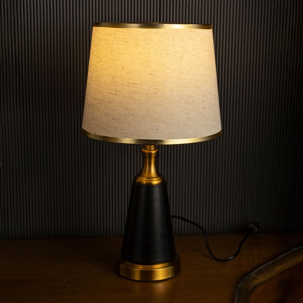 Liam Ceramic Table Lamp Light On Black Background