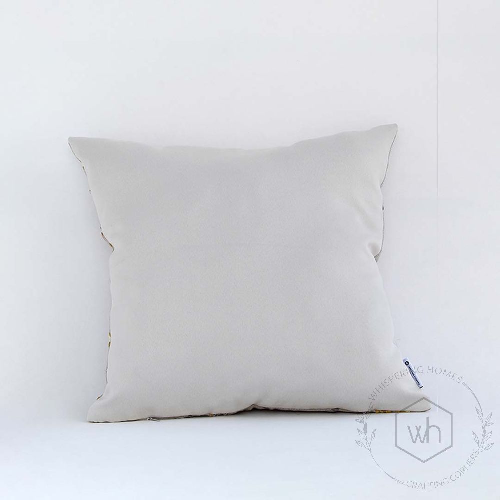 Elegante Designer Beige Embroidered Cushion Cover