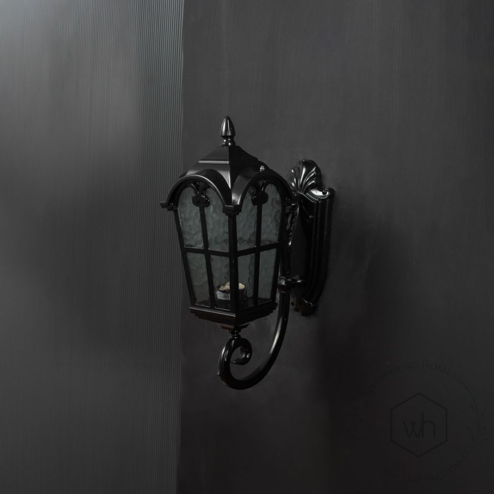 Lumiere Outdoor Wall Light - Brown Light Off Black Background