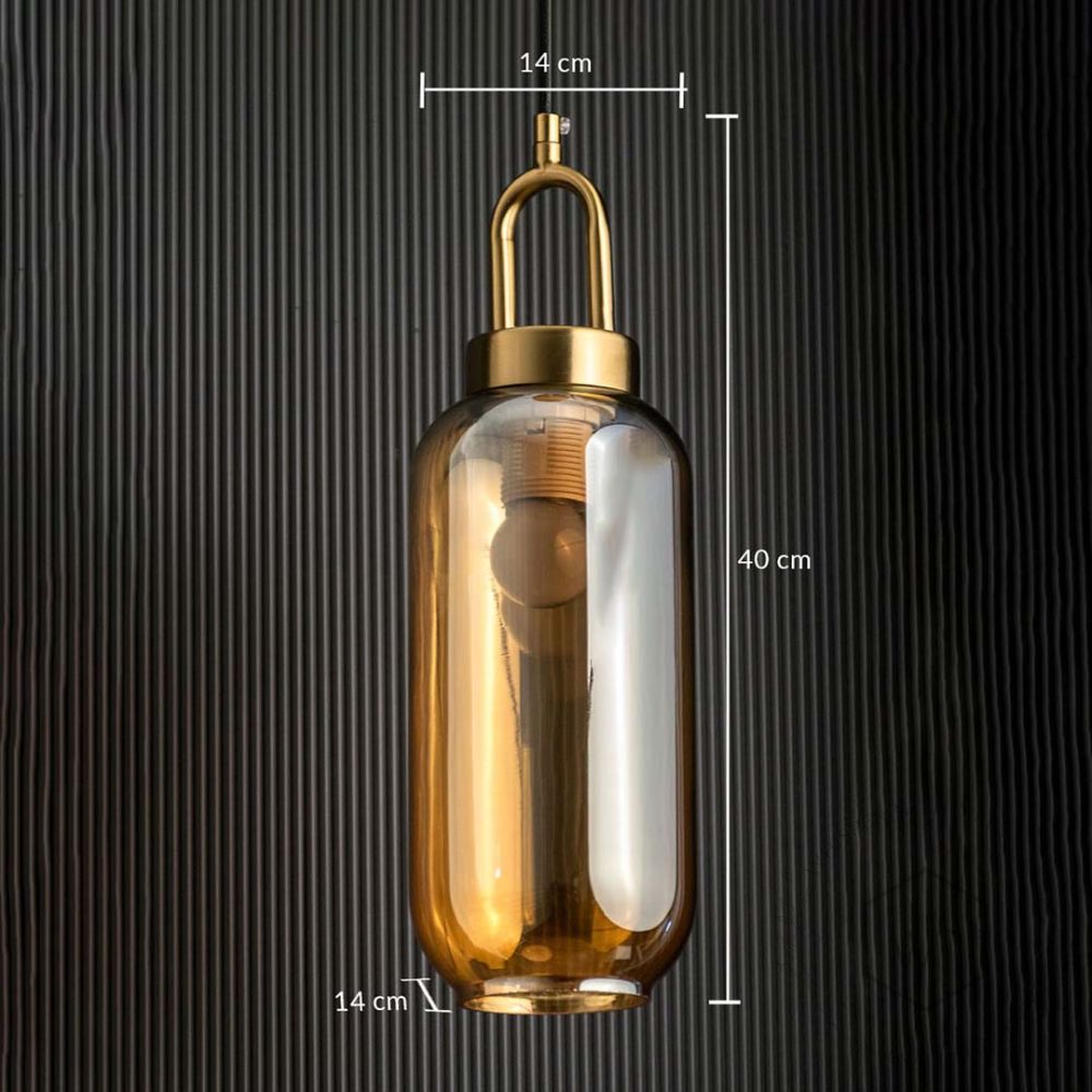 Luminex Amber Shade Pendant Light Dimensions