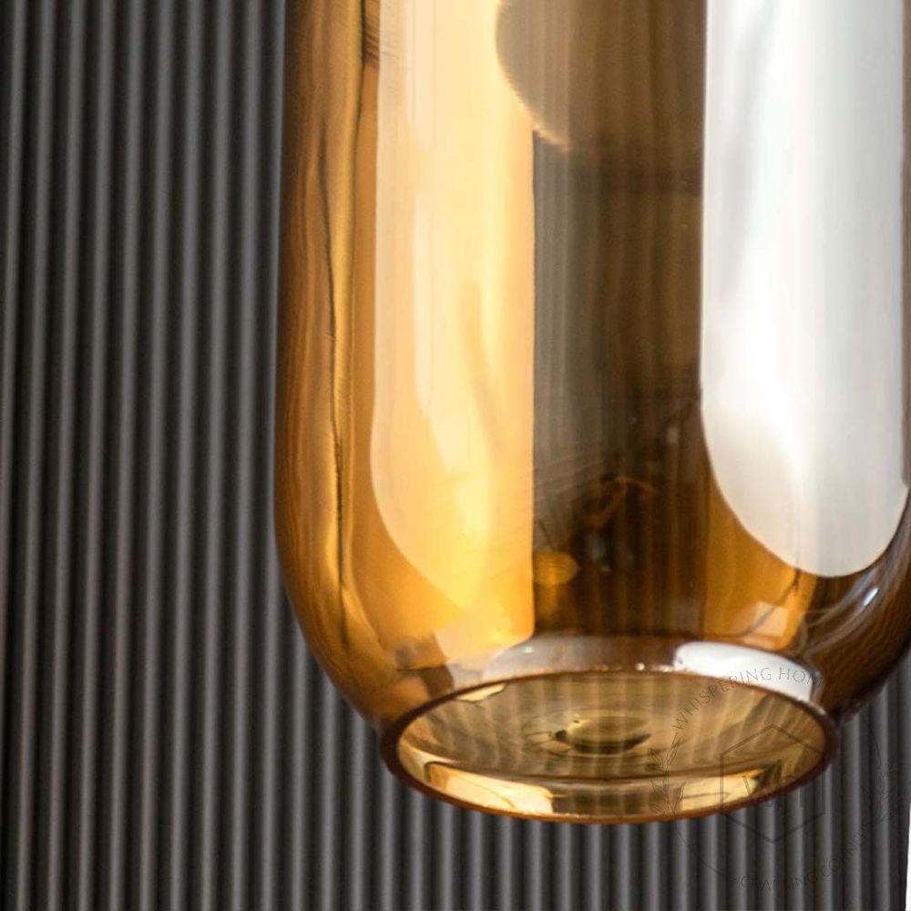 Luminex Amber Shade Pendant Light Closeup