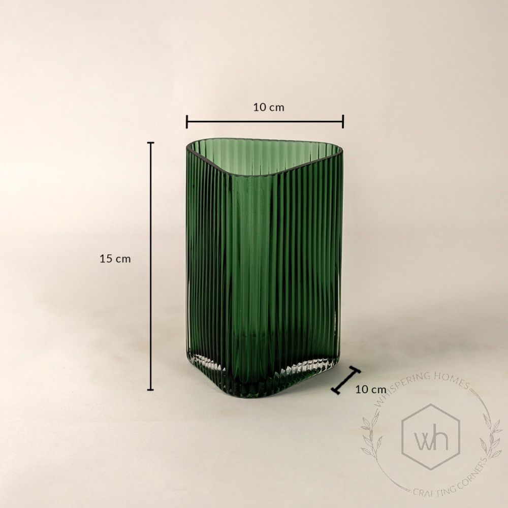 Luxury Glass Vase - Green Dimensions