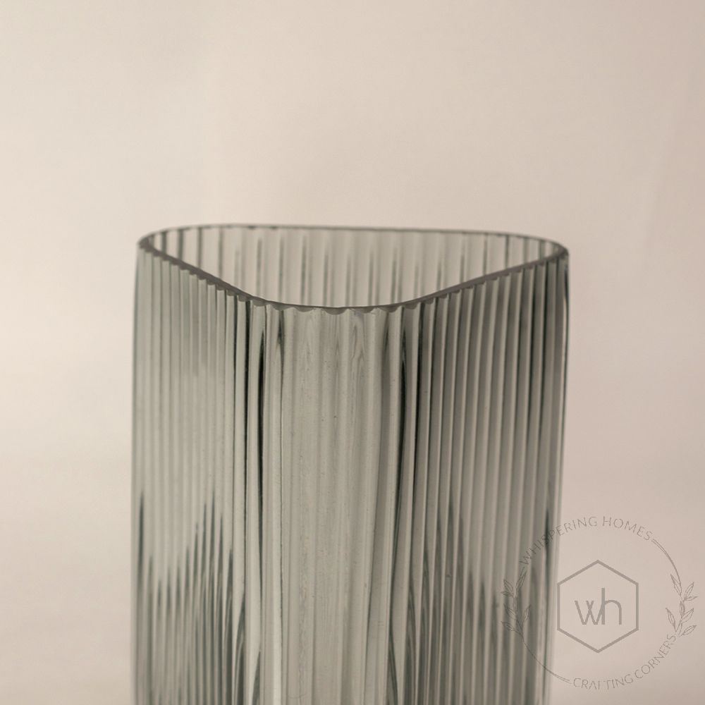 Luxury Glass Vase - Grey Closeup