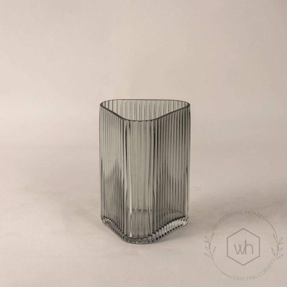 Luxury Glass Vase - GreySide Angle