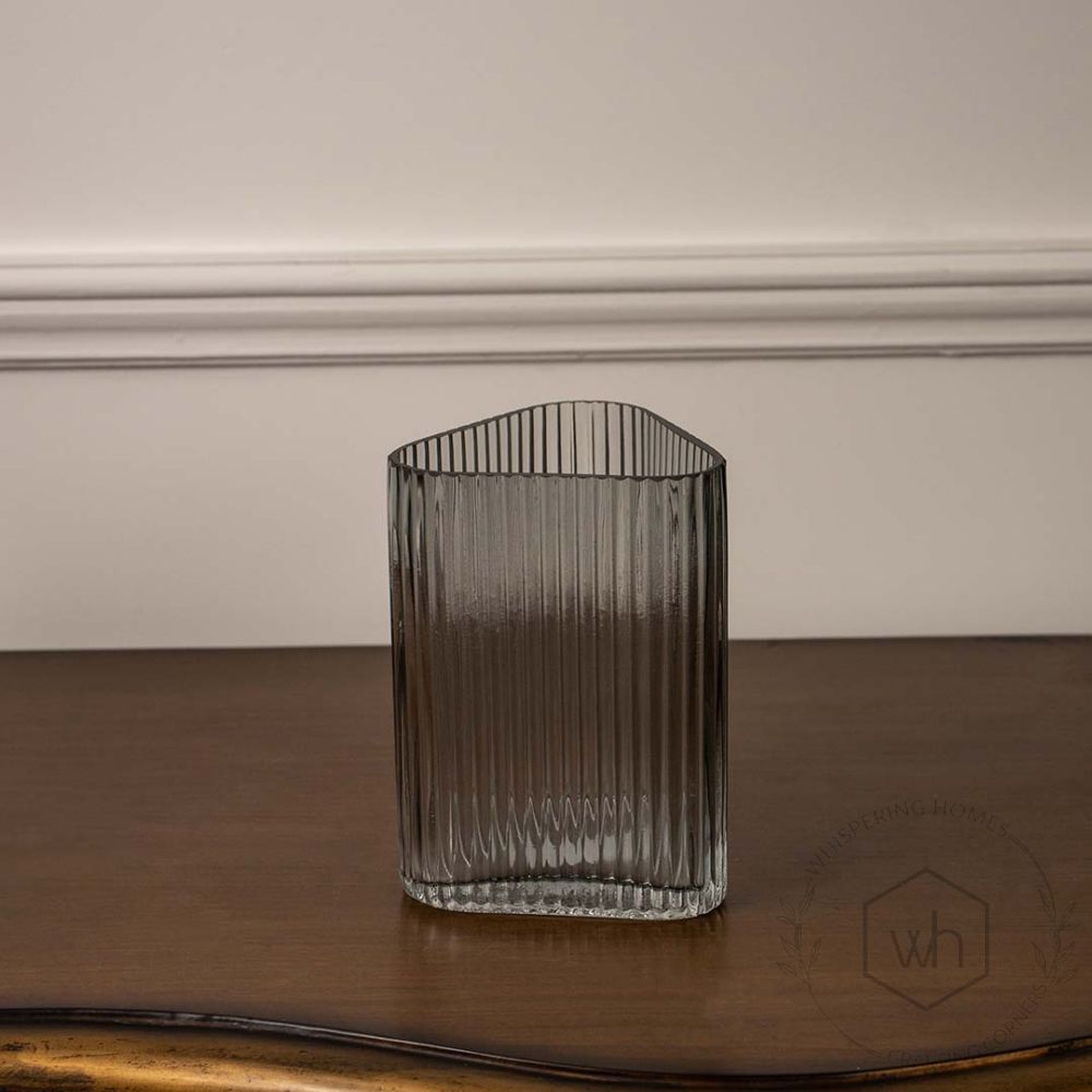 Luxury Glass Vase - Grey White Background