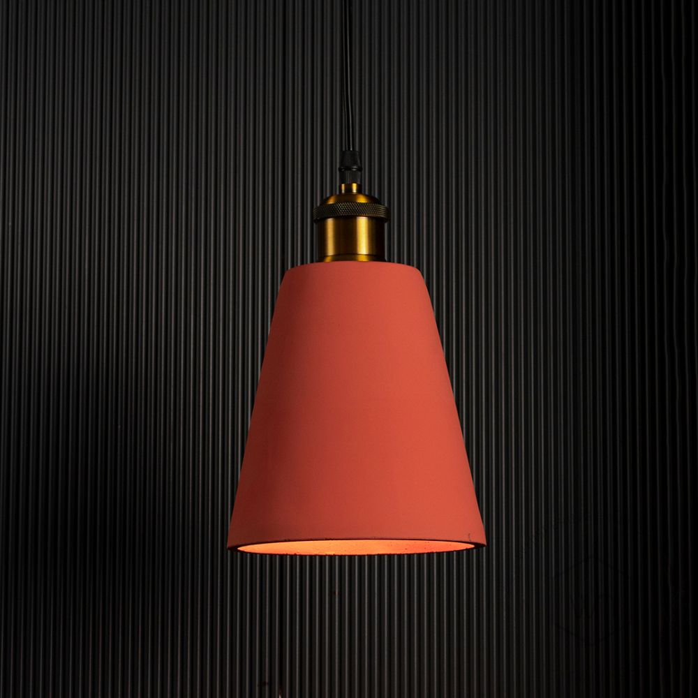 Macaron Single Head Colored Pendant Light - Orange Light On Black Background