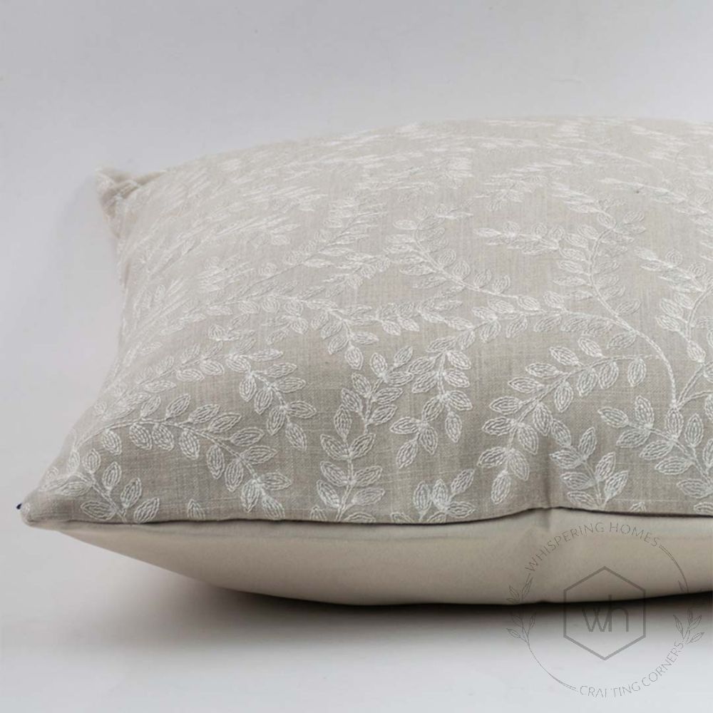 Mangata Gloss Embroidered Cotton Cushion Cover