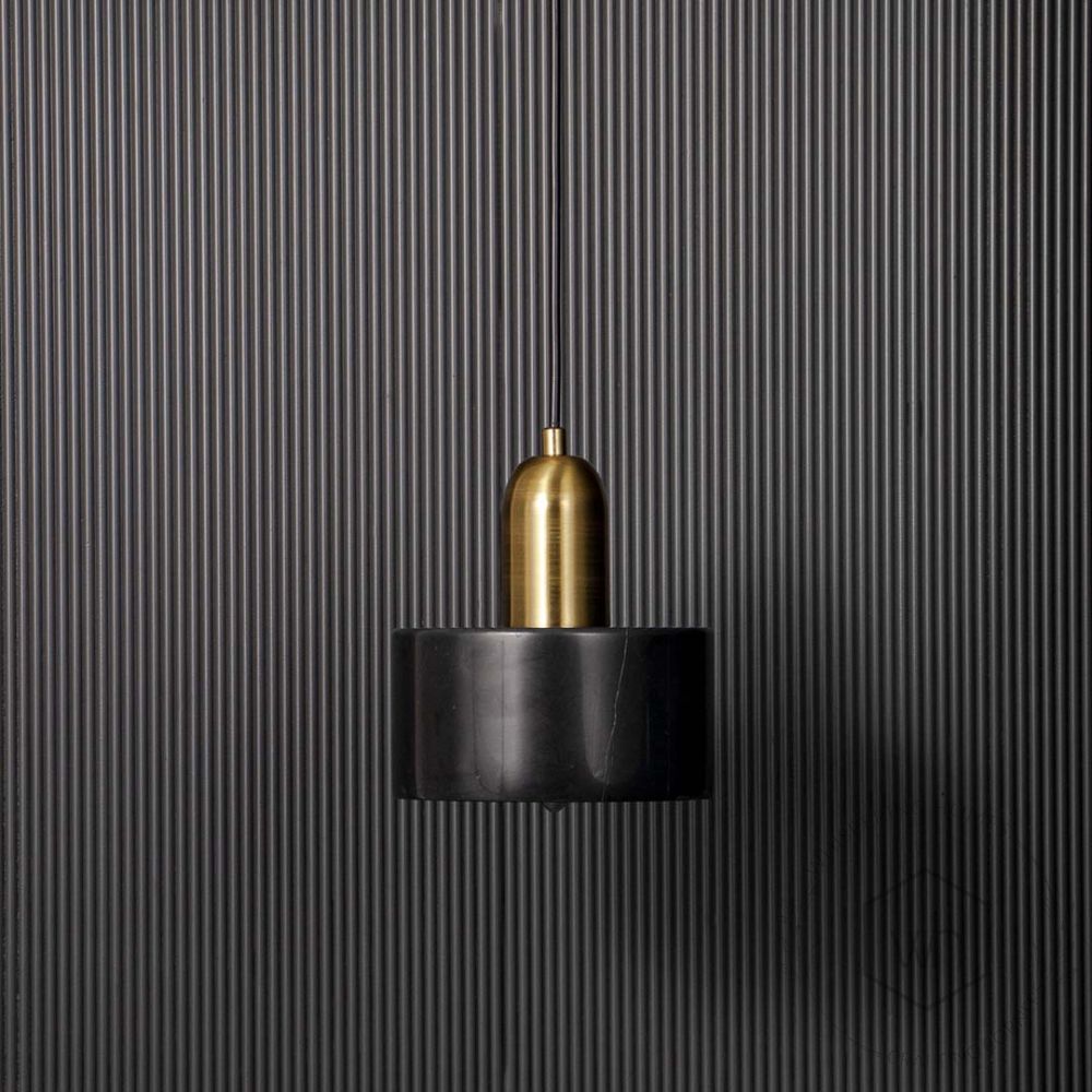 Marble Pendant Light - Black Light Off Black Background