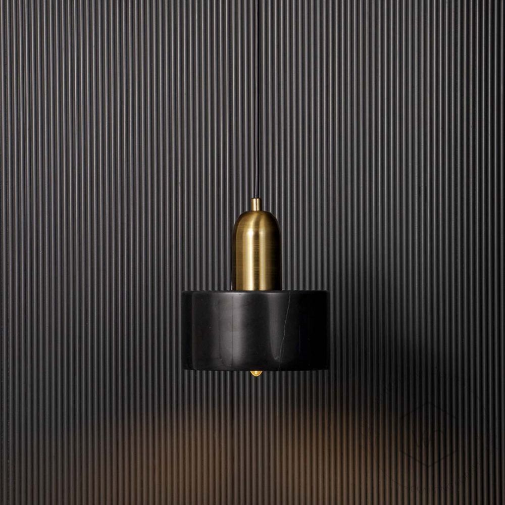 Marble Pendant Light - Black Light On Black Background