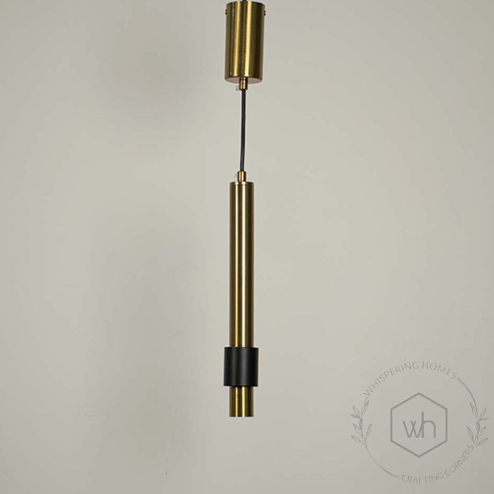 Modern Black & Gold Long Style Pendant Light