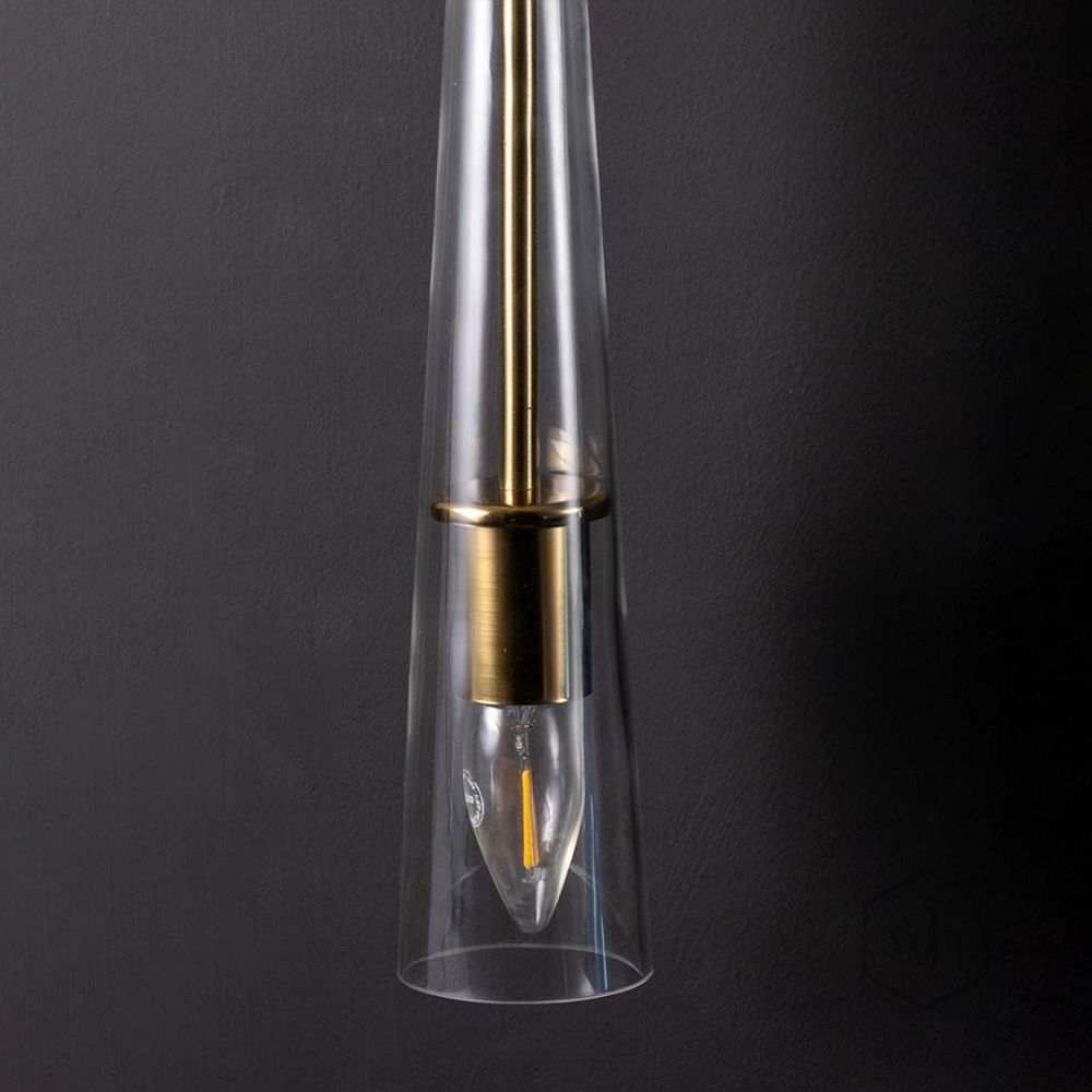 Modern Crystal Glass Baseball Bat Sconce Lamp Closeup