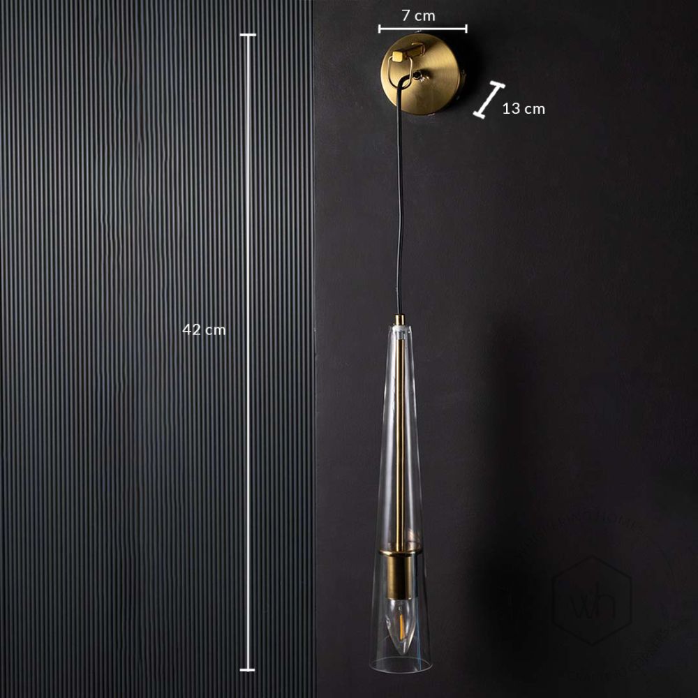 Modern Crystal Glass Baseball Bat Sconce Lamp Dimensions