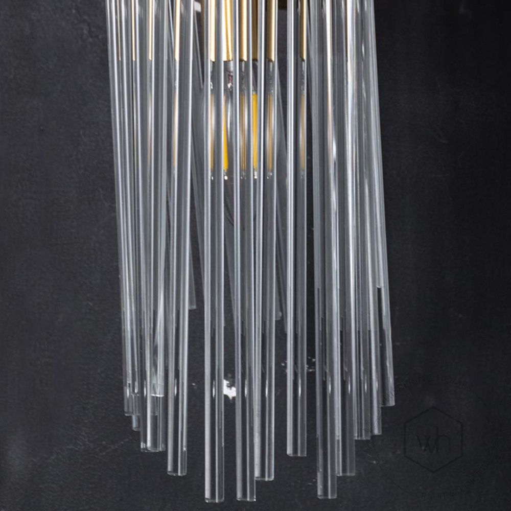 Modern Crystal Glass Gold Wall Sconce Closeup