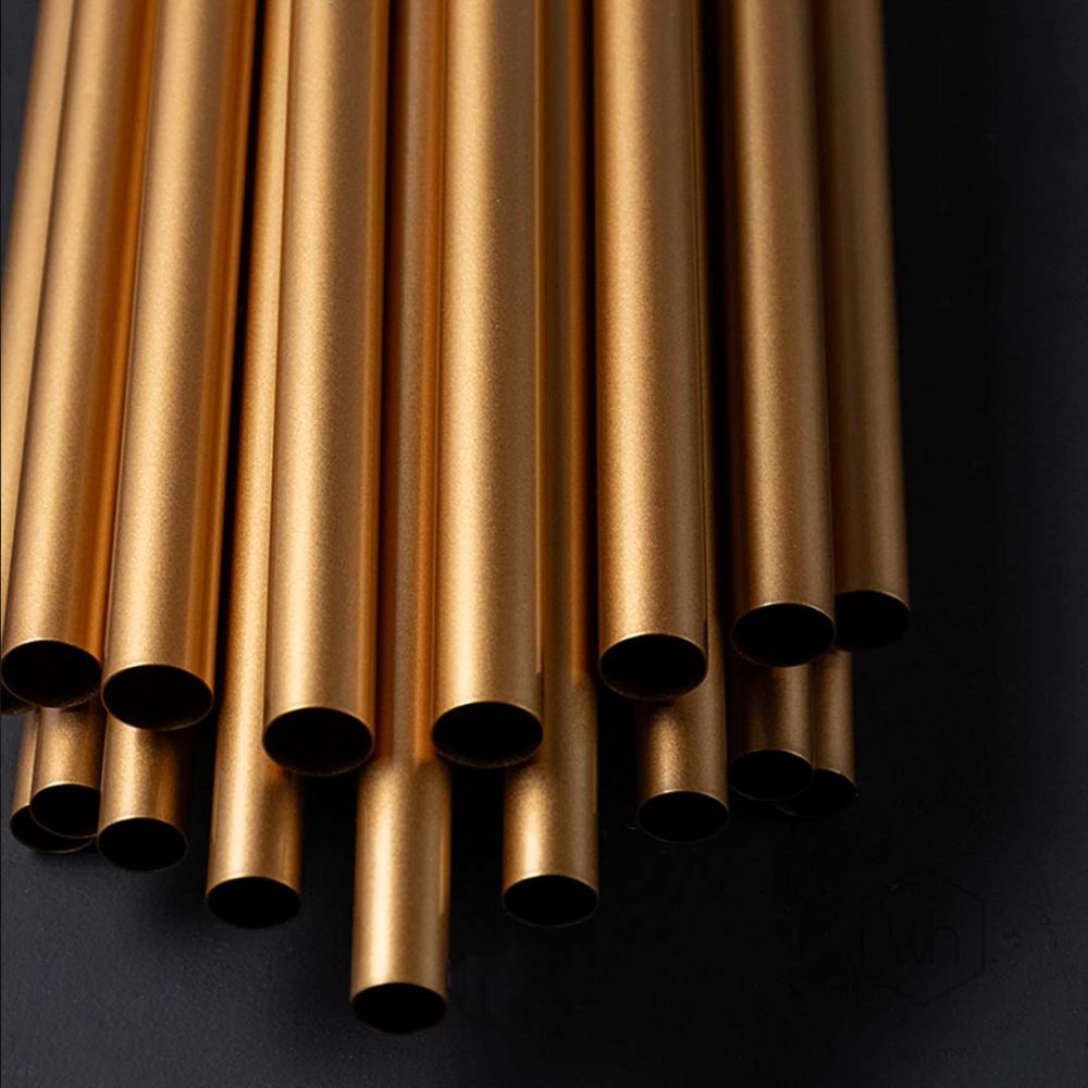 Modern Gold Stainless Steel Tubes Wall Lamp Closeup