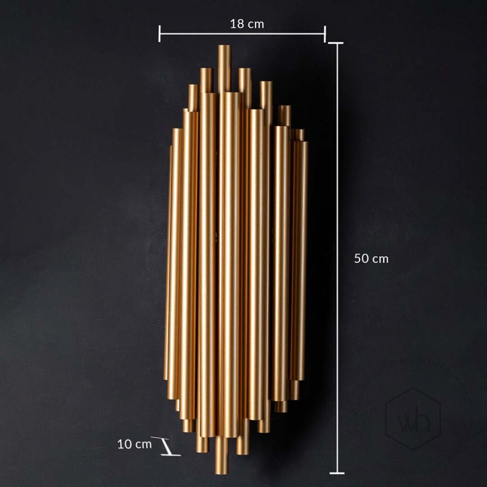 Modern Gold Stainless Steel Tubes Wall Lamp Dimensions