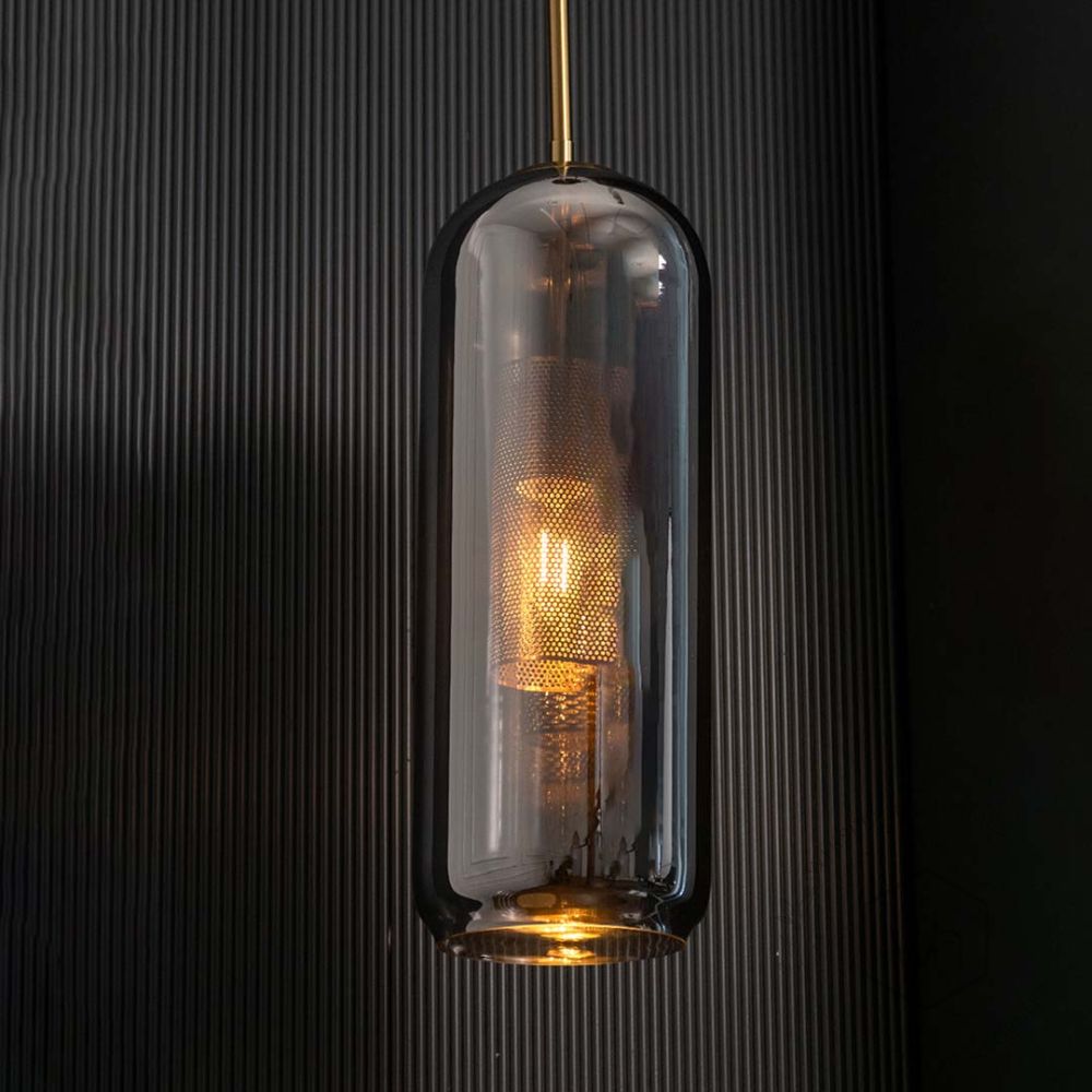 
Modern Loft Smoky Grey Glass Hanging Pendant Light
