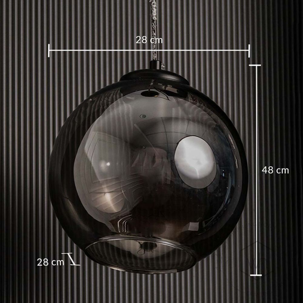 Modern Loft Smoky Grey Glass Pendant Light