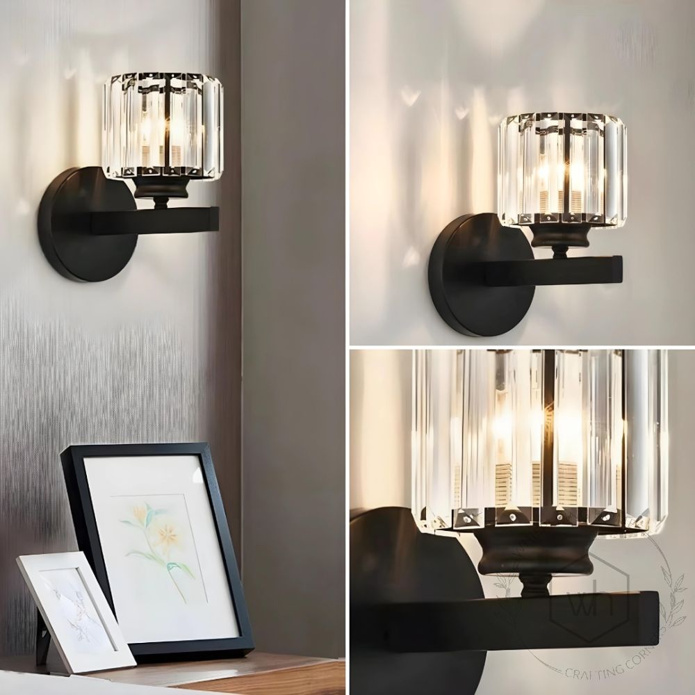 Modern Nordic Style Black Glass Wall Sconce