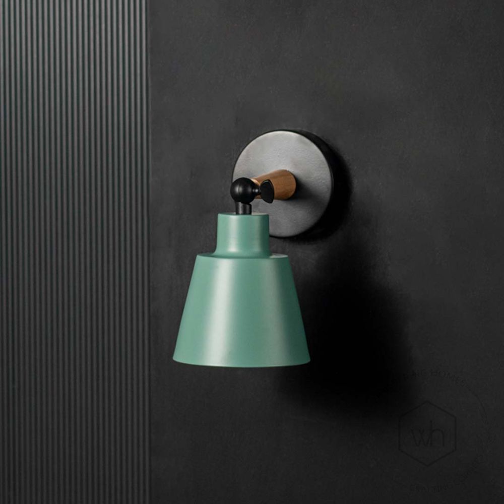 Modern Wall Light - Green Light Off Black Background